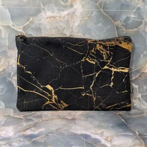 society6 Zipper Pouch - black & gold marble